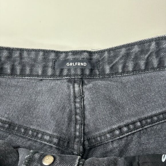 GRLFRND Cindy Hidden Button Fly High Rise Gray Cut-Off Jean Shorts Raw Hem 32 - Picture 5 of 14